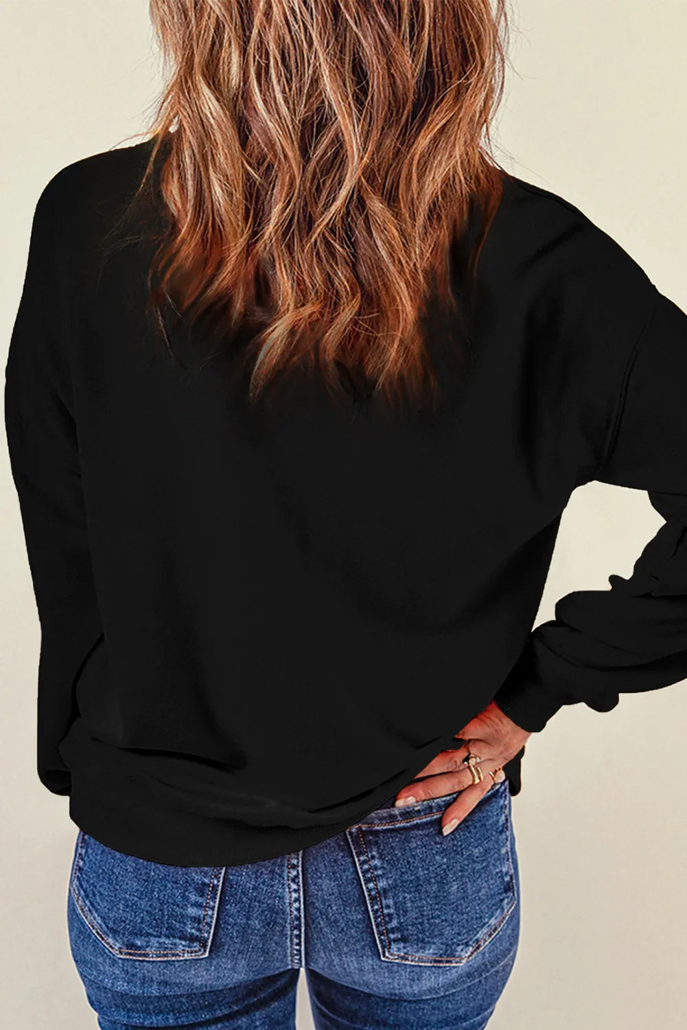 Bow Round Neck Long Sleeve Sweatshirt